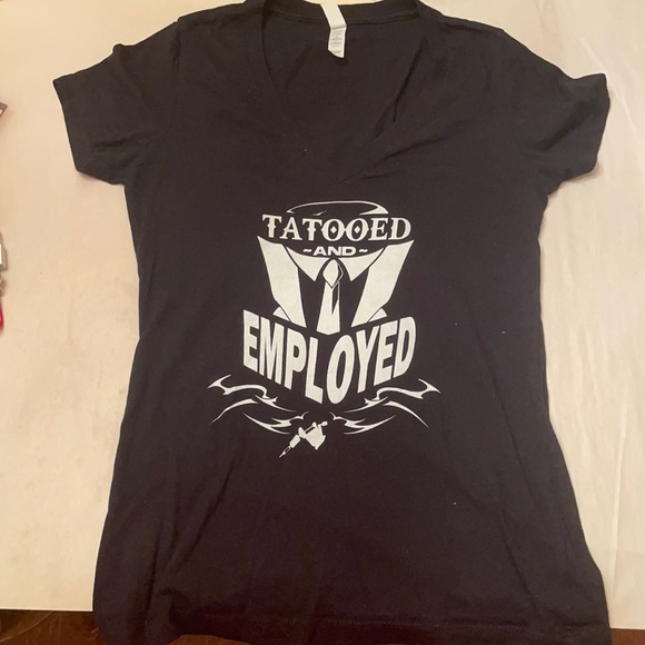 Bella Canvas Tops - Fun “Tattooed and Employed” tee by Bella: Bella+Canvas